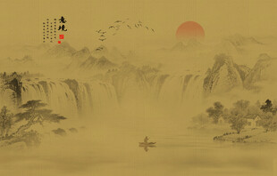 新中式水墨山水画