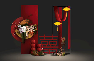 中式节日装饰场景布置
