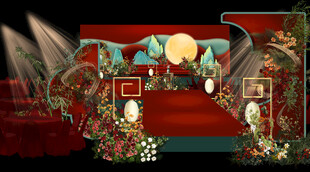 中式婚礼舞台布置场景