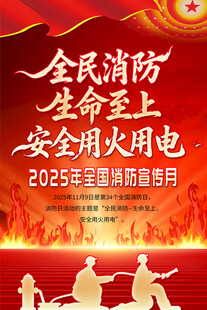 2025年全国消防日海报