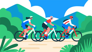 骑行插画