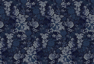 深蓝色花卉图案布料