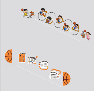 幼儿园篮球楼梯文化