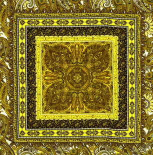 复古金色花纹方形图案