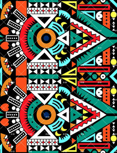 多彩民族风几何图案设计