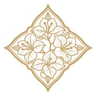 金色花卉几何装饰图案