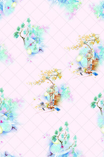 水彩风动物花卉无缝图案