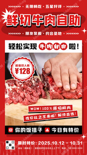 鲜切牛肉自助海报
