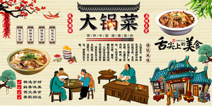 大锅菜背景墙