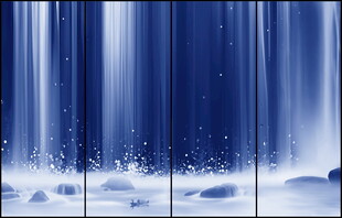 招财山水画瀑布