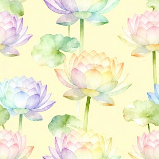 荷花四方连续图图片