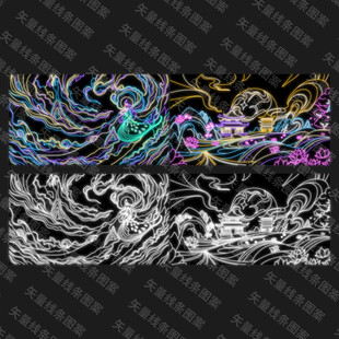 矢量AI文件国风霓虹灯灯带灯饰