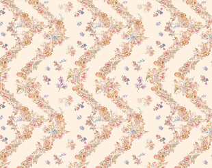 几何花卉波浪纹图案背景