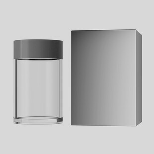 灰色保健品瓶子带盒子