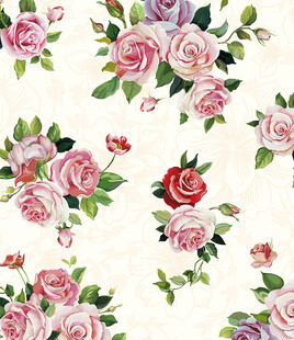 复古风玫瑰花卉图案