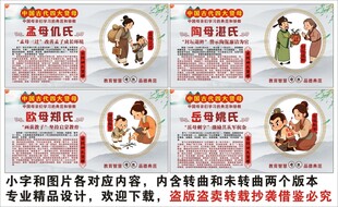 中国古代四大贤母海报展板文化墙