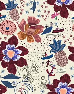 花卉航海元素图案设计