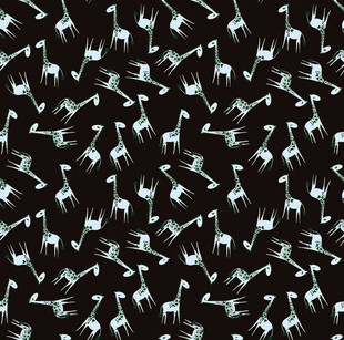 黑色背景上的简约飞鸟图案