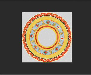 圆形民族艺术表演图案