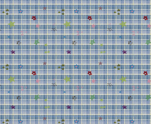 蓝底格子带彩色点缀图案