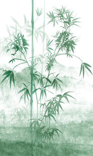 水墨竹子山水画