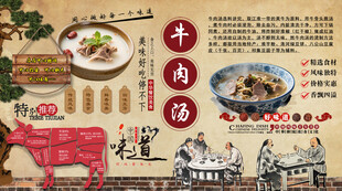 牛肉汤背景墙