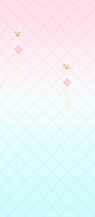 渐变背景上的彩色悬挂装饰