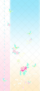 梦幻天空下的多彩花卉飞鸟