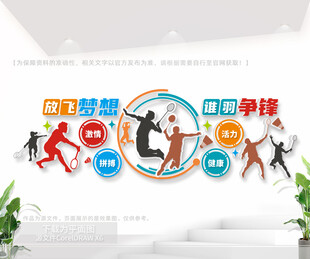 羽毛球运动文化墙