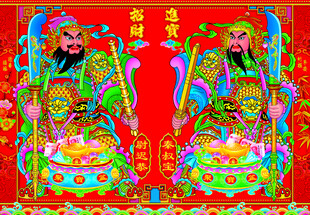 传统门神画像喜庆祥瑞
