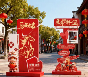 2026马年节日指路牌