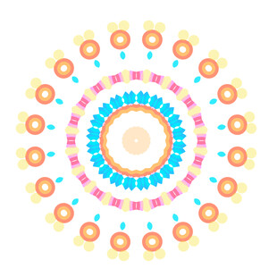 多彩圆形几何图案曼陀罗