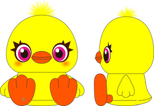 可爱小黄鸭玩偶设计图