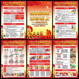 2025年119消防宣传月展板