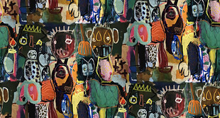 复古风格人物图案印花