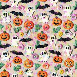 万圣节元素无缝图案背景
