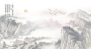 古风山水画背景