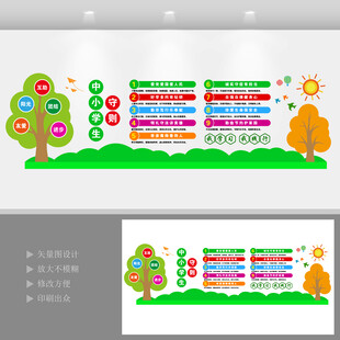 中小学生守则校园文化墙