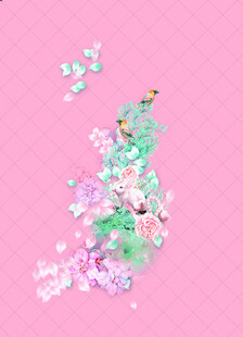 梦幻粉背景多彩闪光装饰