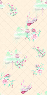 清新花卉餐具图案背景