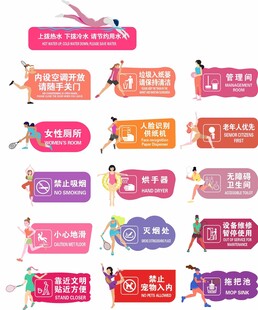 多彩体育馆运动馆男女标识牌