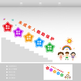 未成年人救助保护楼梯文化墙