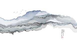 水墨山水写意画