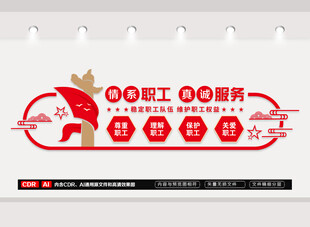 情系职工真诚服务文化墙