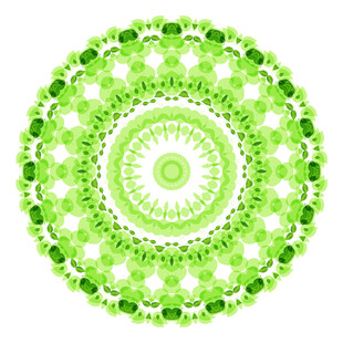 绿色圆形曼陀罗花纹图案