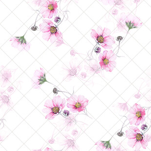 粉色花卉无缝图案背景