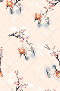 水墨梅花图案背景纹理