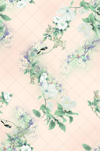 清新花卉图案背景纹理