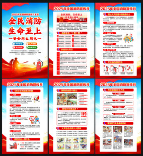 2025年全国消防月展板