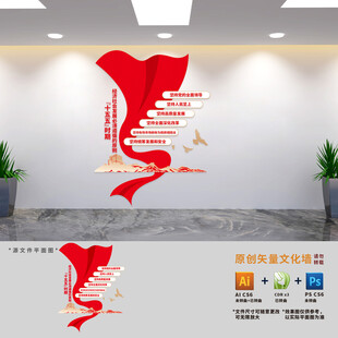 竖版十五五党建文化墙